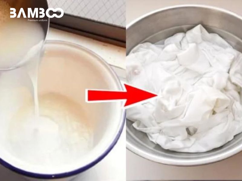 Tẩy vết ố vàng trên áo đồng phục với nước vo gạo