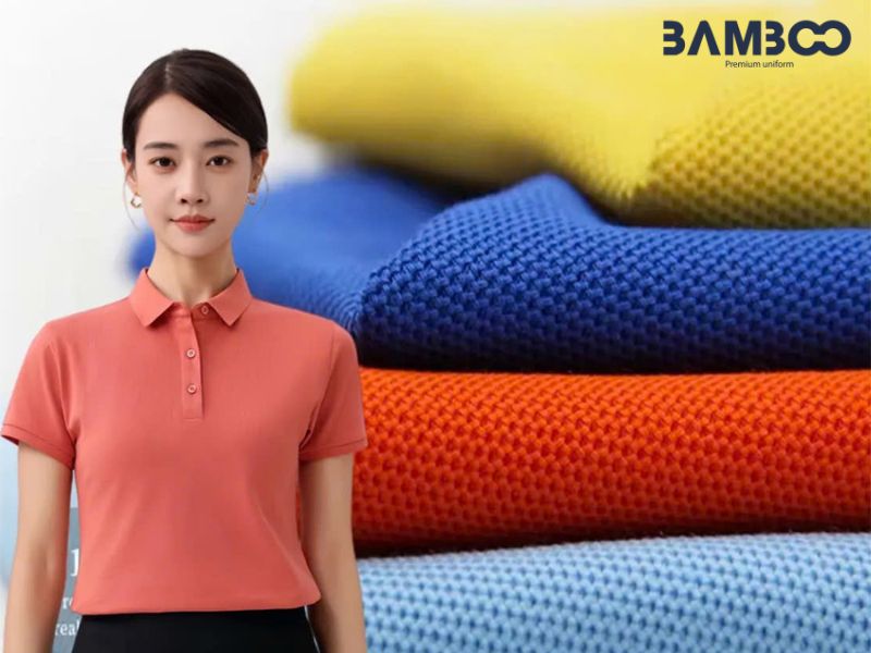 Vải Pique mắt chim ứng dụng đa dạng cho polo, sơ mi đồng phục và quần áo thể thao