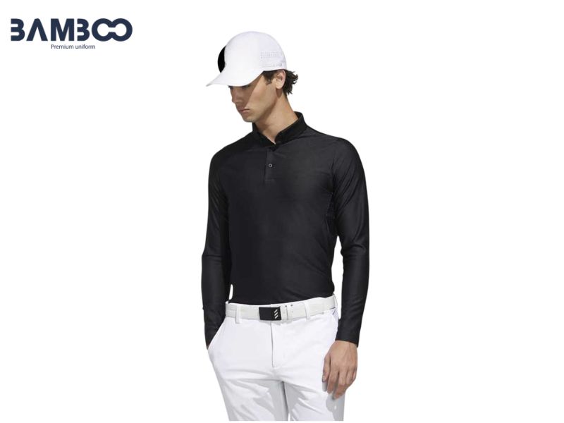 Áo thun đồng phục golf dài tay màu đen
