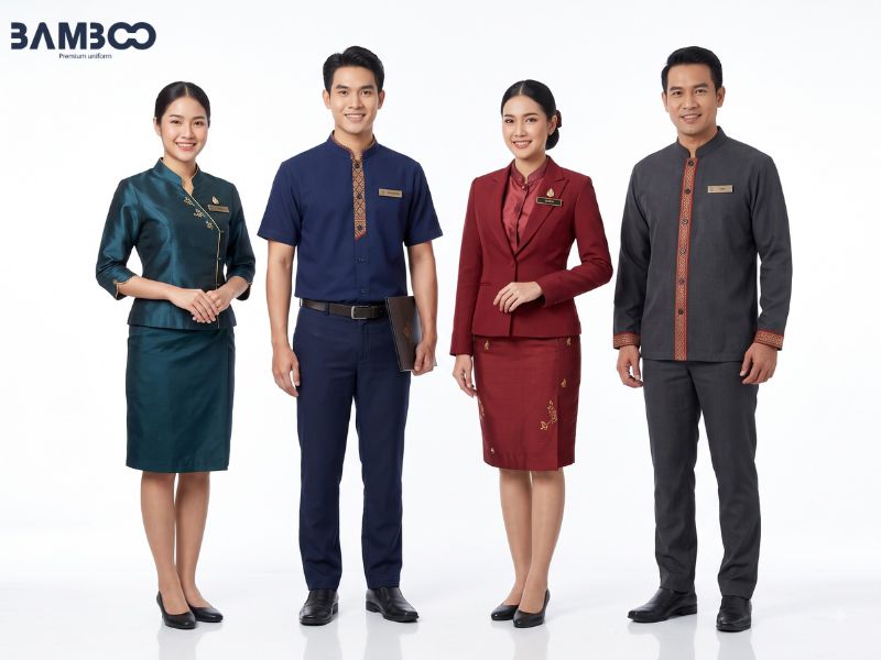 Trang phục cách tân cho quản lý và lễ tân nhà hàng Thái