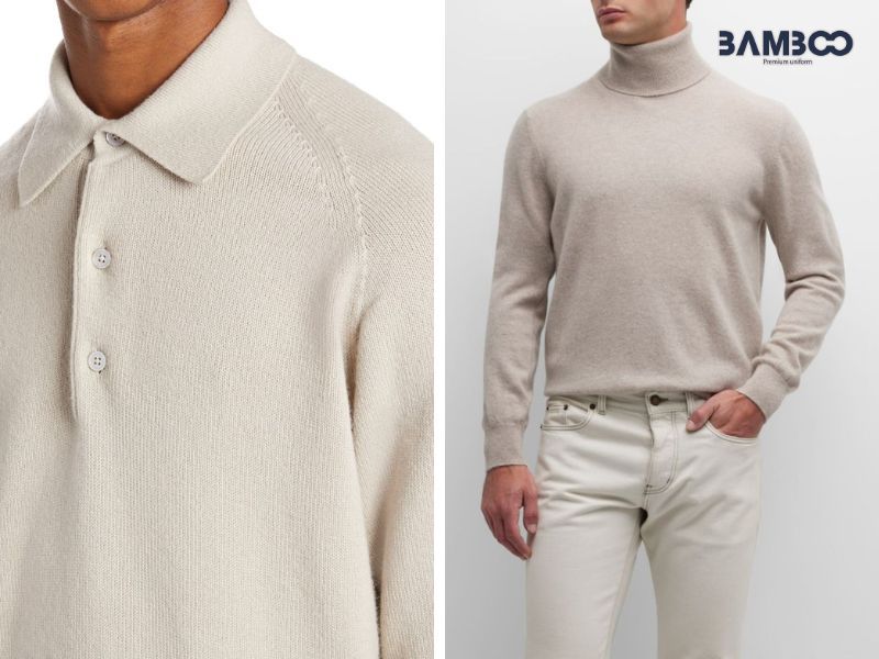 Vải cashmere phù hợp may đồng phục mùa lạnh như áo len, cardigan, vest và áo khoác