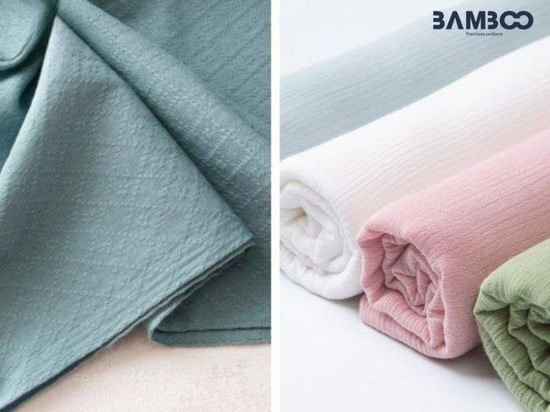 Vải cotton 100% mềm, thấm hút tốt, thoáng mát, an toàn da nhưng dễ nhăn và giá cao