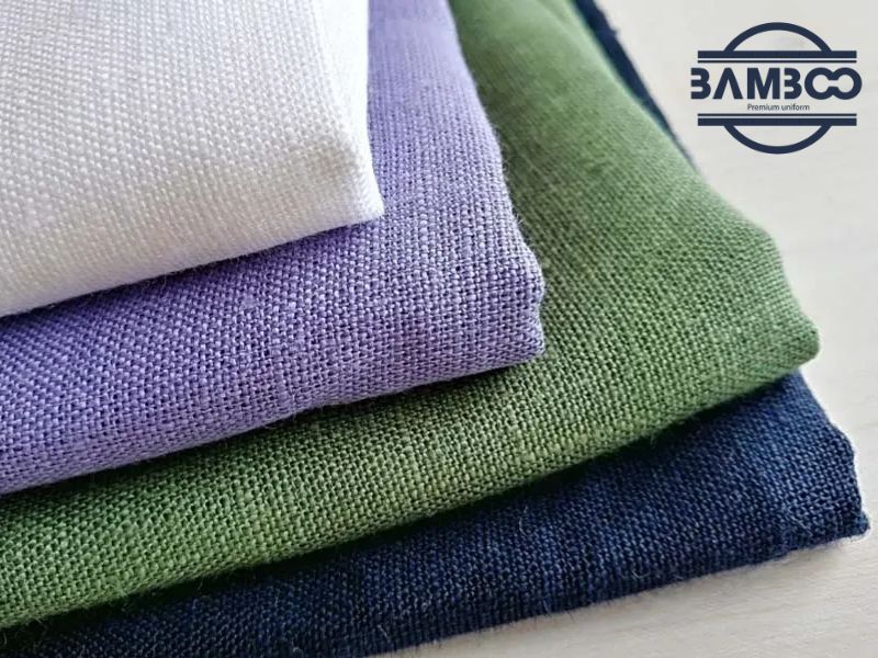 Chất liệu vải may sơ mi đồng phục Linen có khả năng thấm hút tốt và tốc độ bay hơi nhanh chóng
