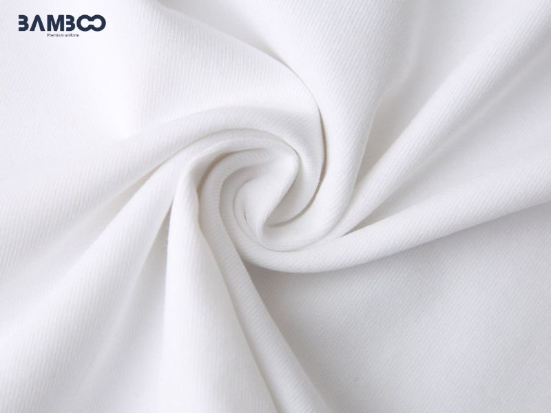 Chất liệu may áo thun đồng phục công sở trắng cổ trụ