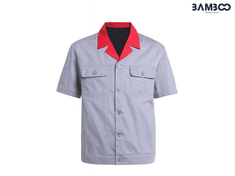 Chất vải may bộ quần áo bảo hộ nhân viên kỹ thuật màu xám