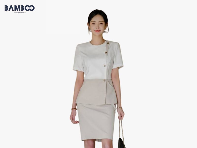 May vest thẩm mỹ viện tại Bamboo Uniform giúp chủ động thiết kế, chất liệu, logo, may mẫu và tiến độ sản xuất