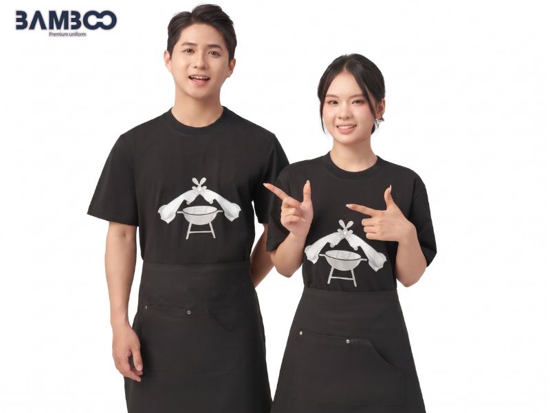 Đồng phục giúp quán nướng tăng nhận diện thương hiệu, xây dựng hình ảnh nhân viên đồng bộ và nâng cao trải nghiệm phục vụ