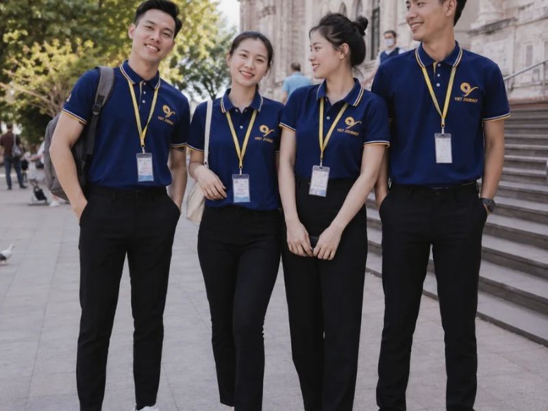 Đồng phục hướng dẫn viên du lịch chuyên nghiệp, gắn kết, tăng nhận diện thương hiệu