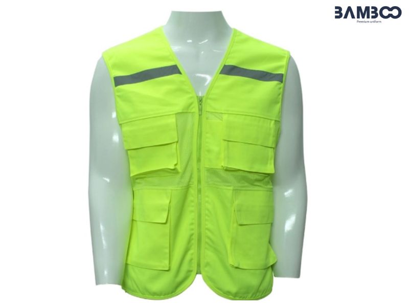 Áo gile bảo hộ xanh lá giúp tăng nhận diện, an toàn và chuyên nghiệp