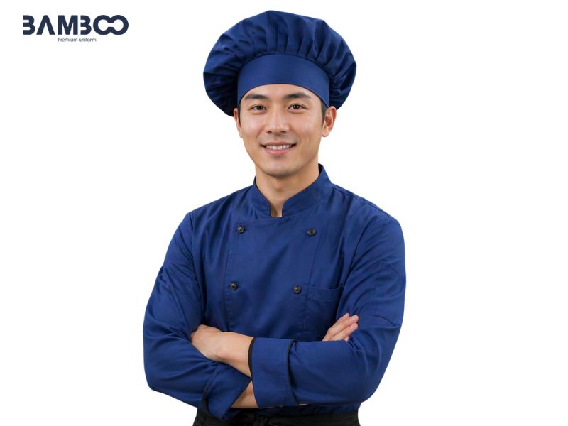 Mũ bếp xanh đậm tạo tin cậy, sạch, bình tĩnh, bền đẹp, tăng nhận diện thương hiệu
