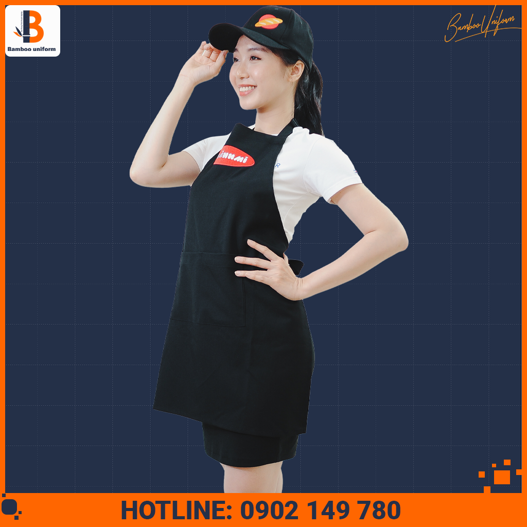 Nón đồng phục đen phối logo