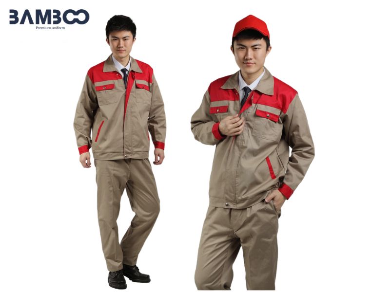 Áo khoác bảo hộ nâu đỏ giữ ấm, bảo vệ và tạo phong thái chuyên nghiệp