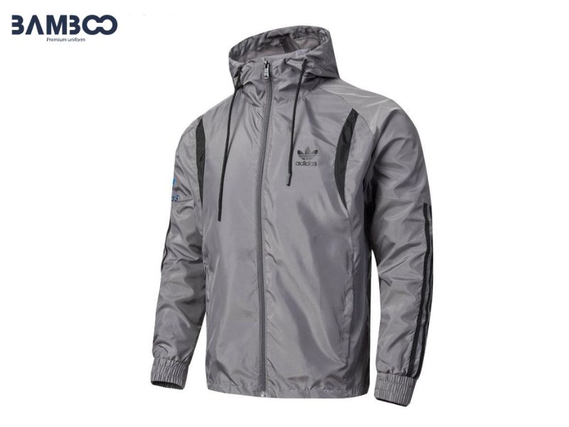 Áo khoác gió xám chì đồng phục chống gió, bền đẹp, thiết kế hiện đại