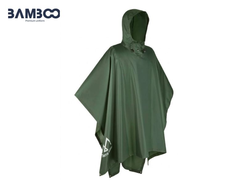Áo mưa xanh lá cây đậm cánh dơi chống thấm, bền nhẹ, che phủ rộng tiện dụng