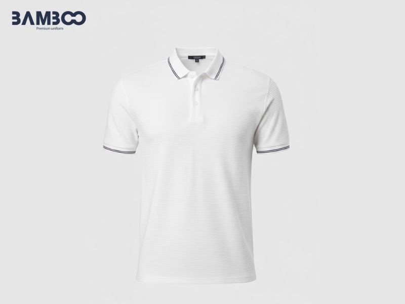 Áo thun polo trắng phối viền thanh lịch, năng động và chuẩn công sở
