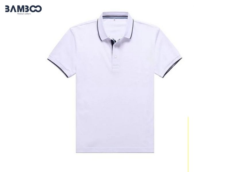 Áo thun đồng phục polo viền đen tạo cảm giác sạch sẽ, thanh lịch và dễ phối đồ