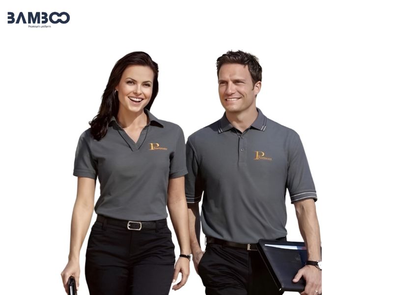 Áo thun đồng phục công sở xám năng động và chỉn chu