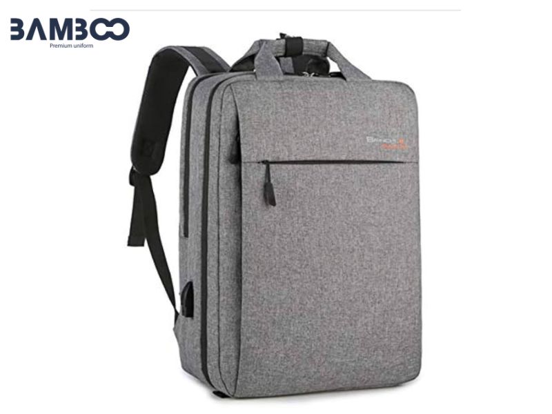 Balo đồng phục xám nhỏ gọn, hiện đại, bền, chống thấm
