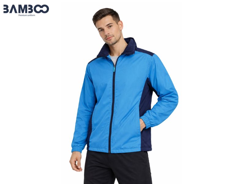 Bamboo Uniform may áo khoác gió xanh dương cao cấp, thiết kế theo yêu cầu