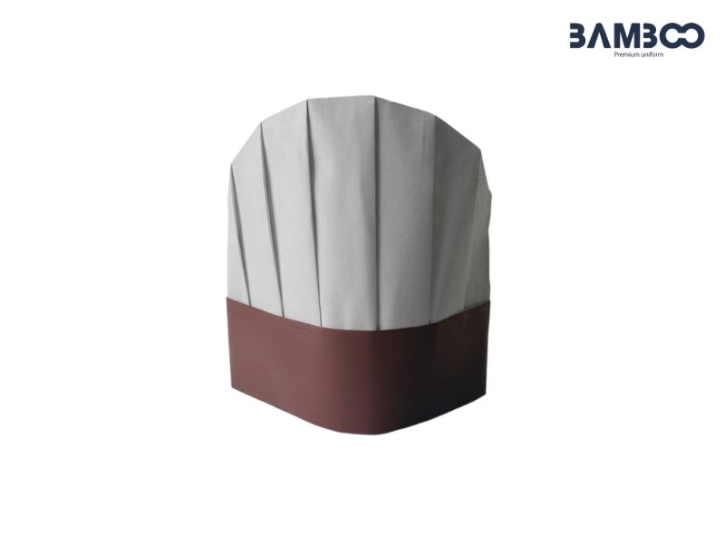 Mũ bếp xám vành nâu thiết kế đứng form, phối màu thanh lịch và chất vải thoáng mát