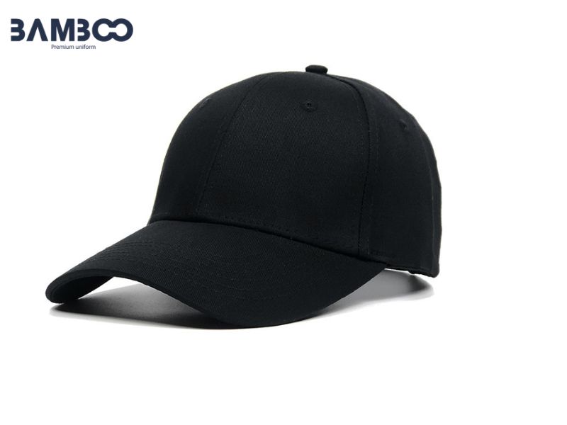 Nón kết đồng phục màu đen tối giản, bền đẹp, che nắng tốt, dễ in thêu logo thương hiệu