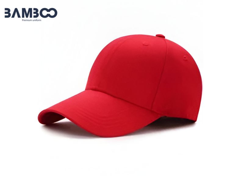 Nón kết đồng phục đỏ nổi bật, bền đẹp, thoáng khí, dễ in thêu logo
