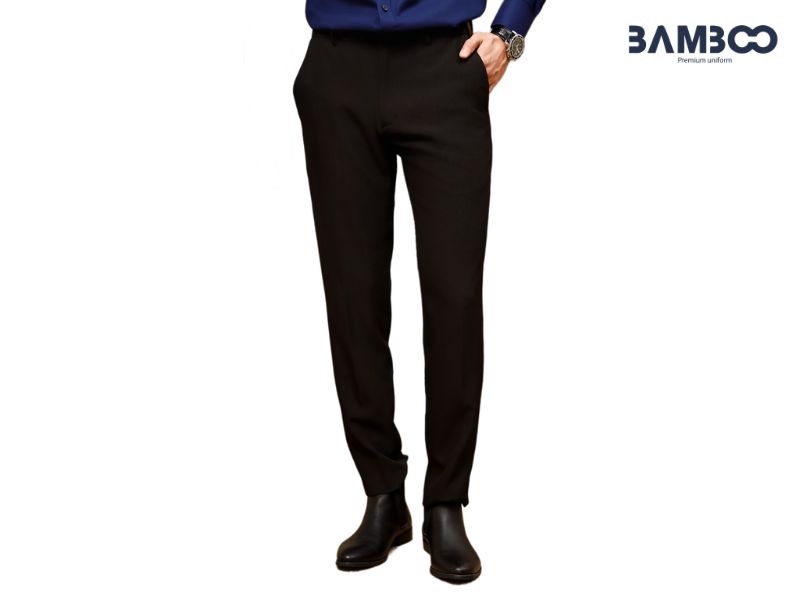 Quần tây đồng phục nam màu đen cao cấp, lịch lãm và dễ phối đồ