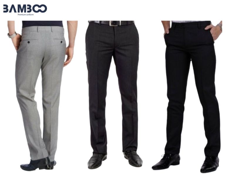 Quần tây nam đồng phục xám và đen thiết kế hiện đại, lịch sự