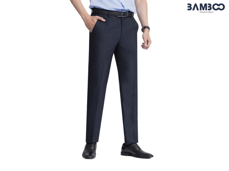 Quần tây đồng phục xanh dương đậm cao cấp, bền màu, chuẩn công sở