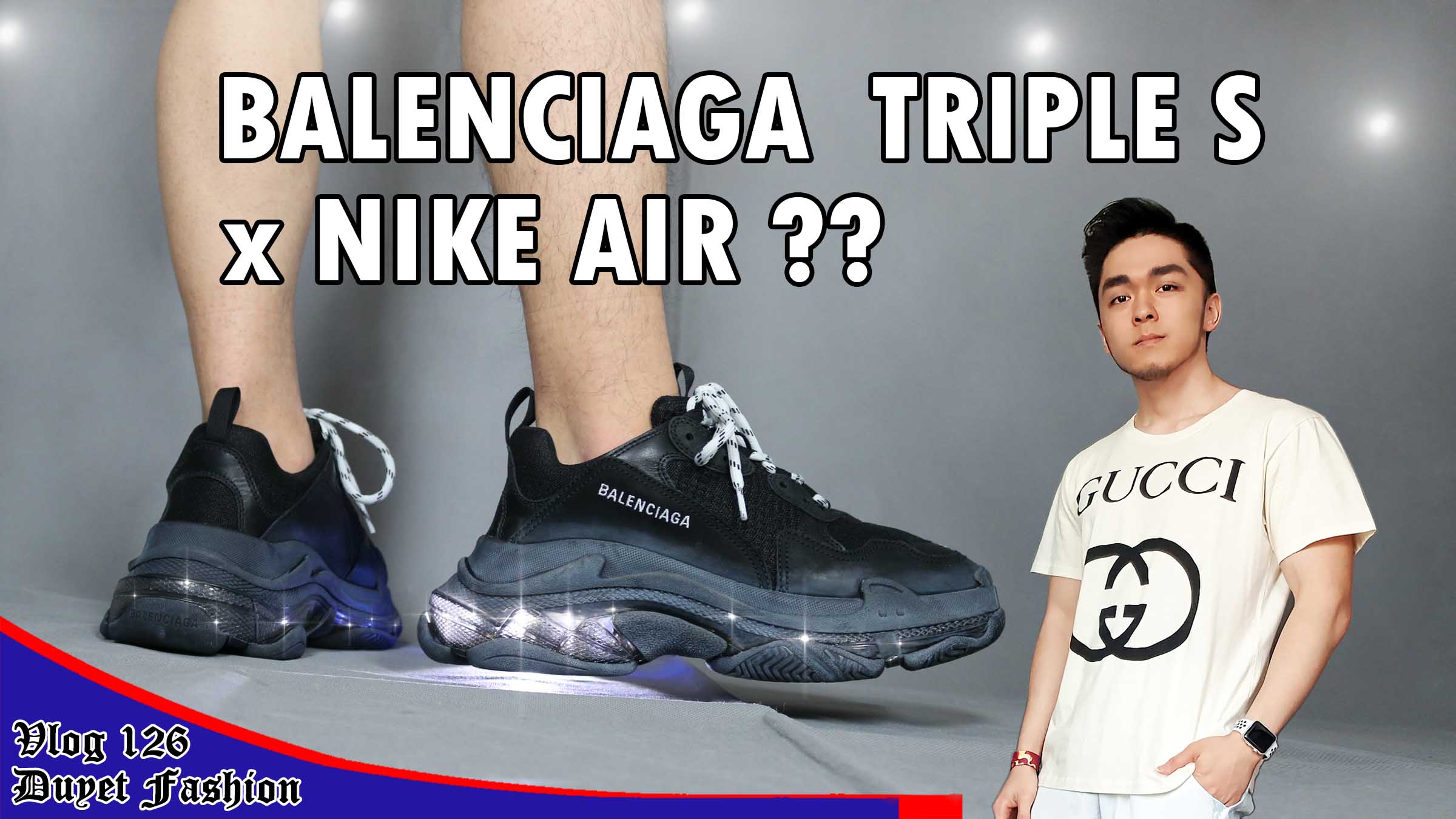 Giày Balenciaga Triple S Vàng