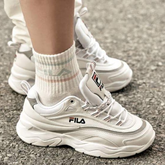 Fila ray white best sale grey