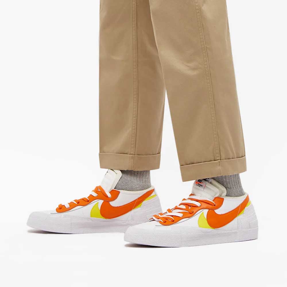 sacai nike blazer low magma orange