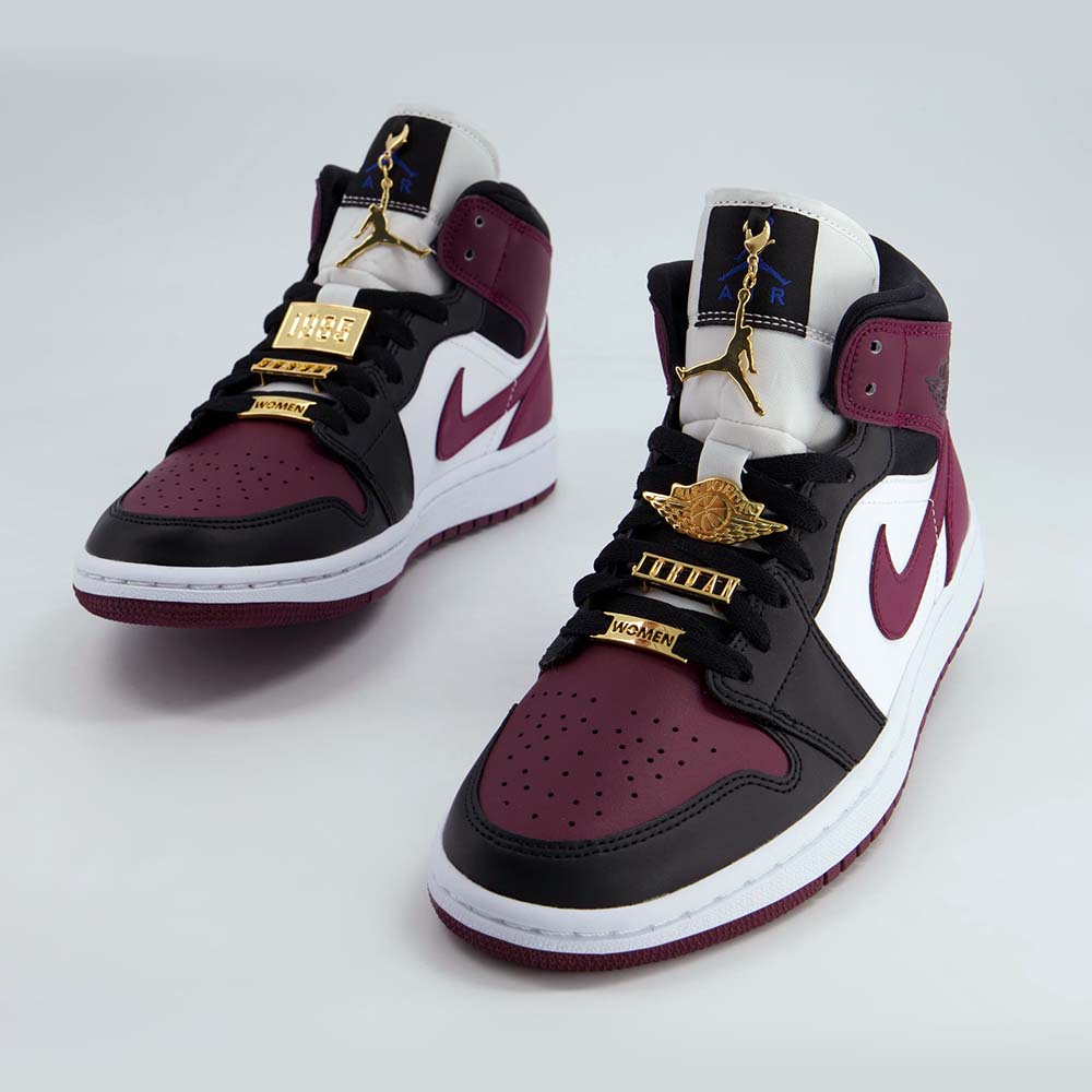 jordan 1 mid wine gold pendant