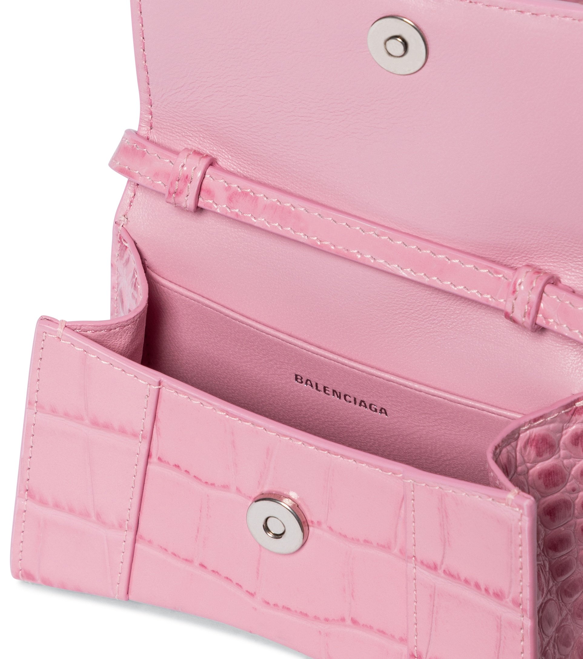 Luxury handbag  Hourglass Balenciaga handbag in smooth light pink leather