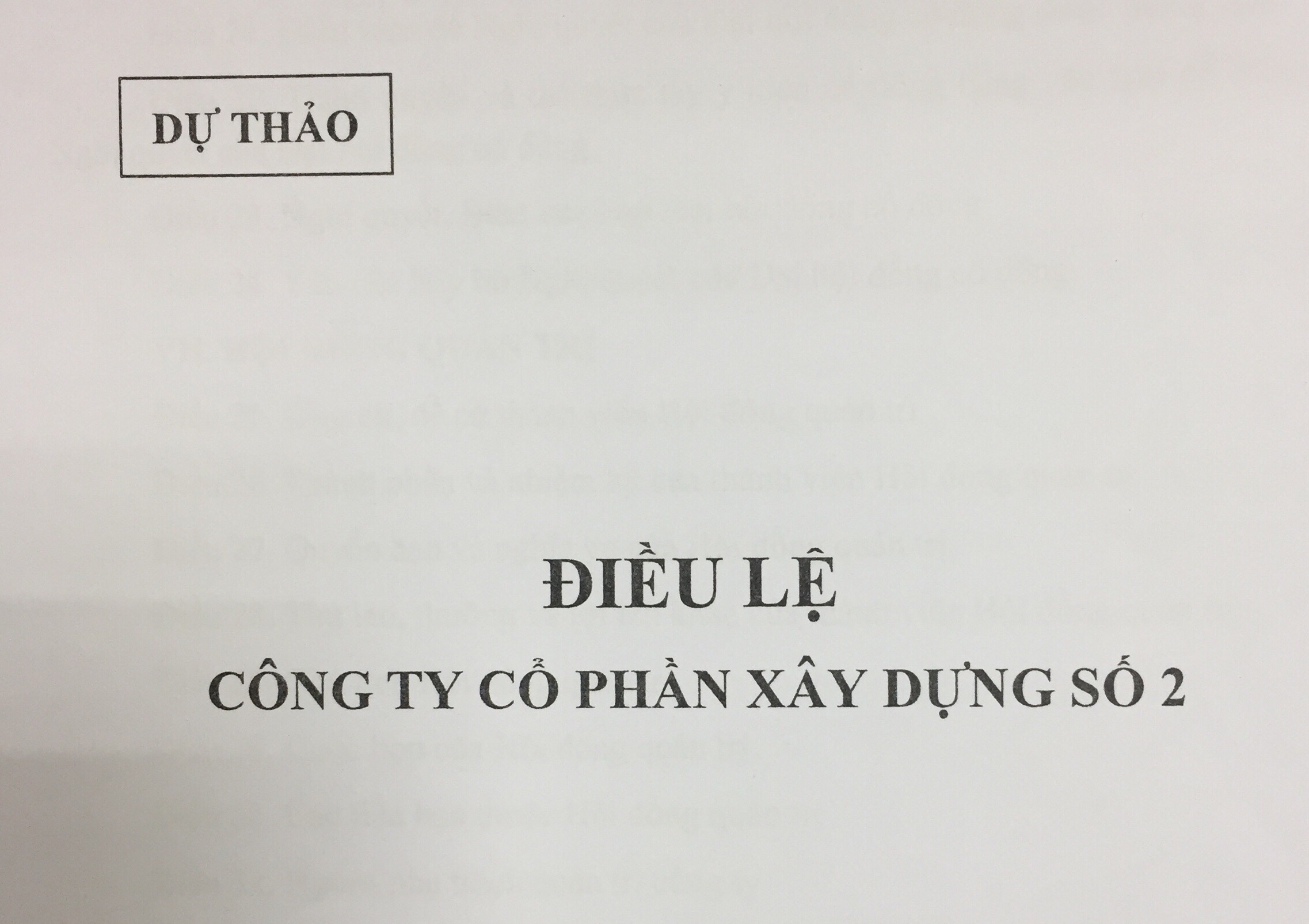 Dự thảo điều lệ công ty 2022