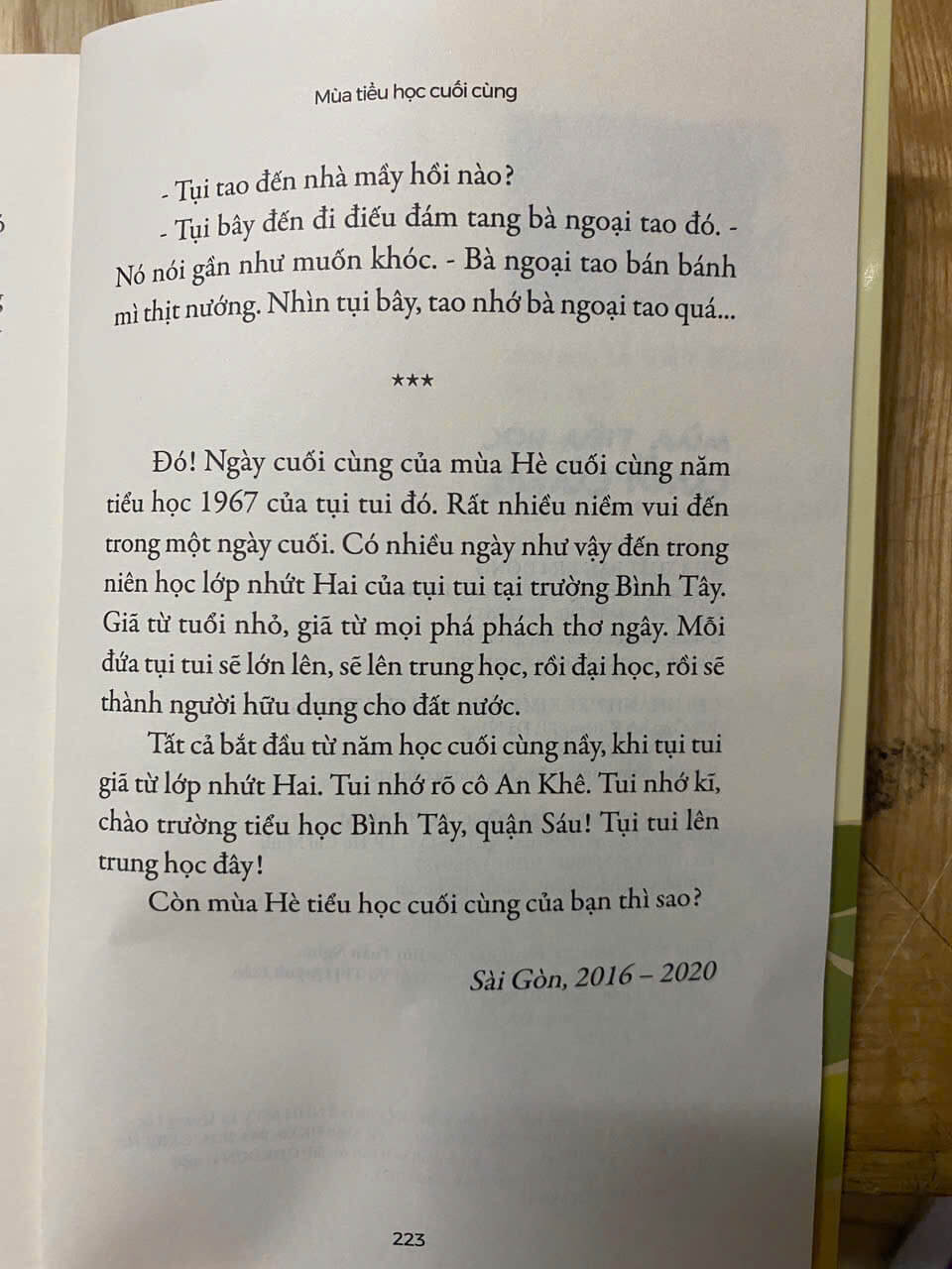 Mùa tiểu học cuối cùng