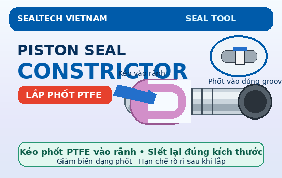 Cách Lắp Piston Seal PTFE Bằng Piston Seal Constrictor