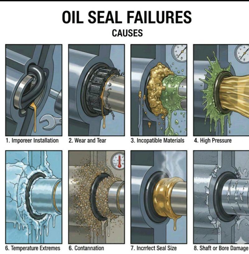 Oil seal bị rò dầu do cổ trục bị mòn