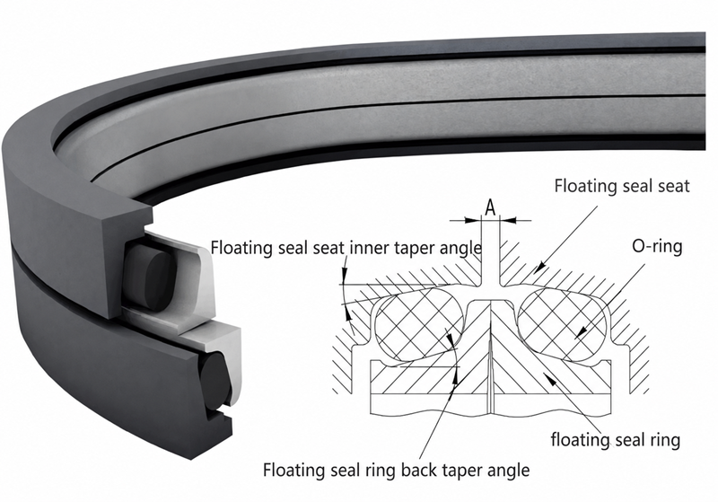 Floating Shaft Seal lắp trong cụm truyền động thiết bị nặng Sealtech Vietnam
