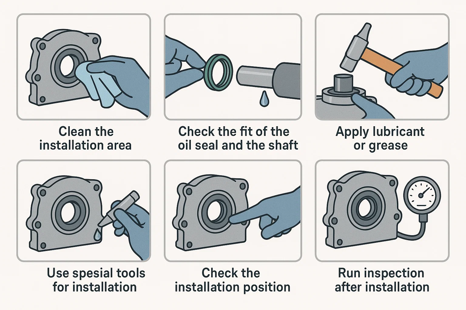 Xác định mặt dầu và mặt không khí của Oil Seal