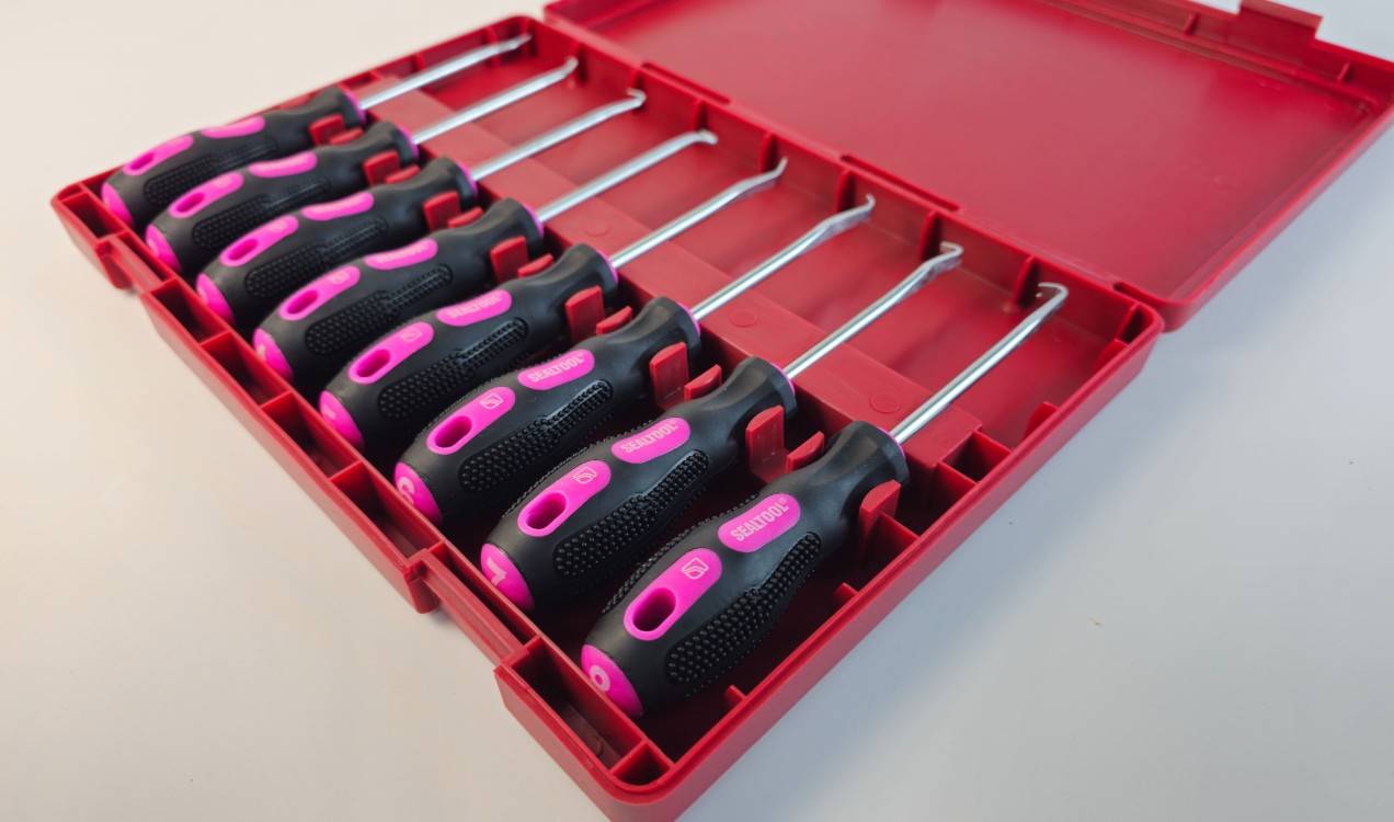 Bộ hook tháo lắp phớt tay cầm cao su spring steel