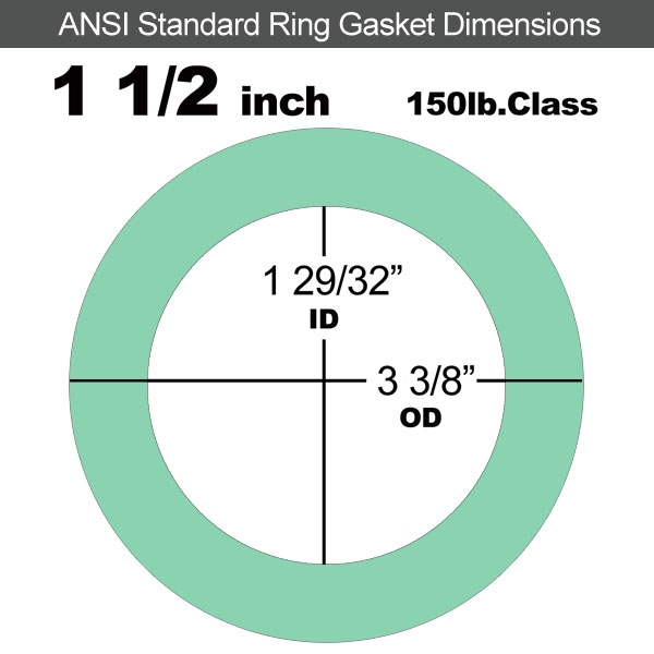 Rubber Gasket EPDM: 1-1/2" ASME B16.21 #150 RF