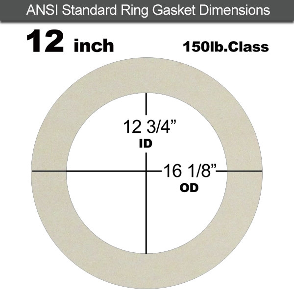 Rubber Sealing Ring Silicone: 12" ASME B16.21 #150 RF