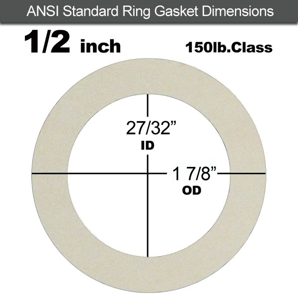 Rubber Sealing Ring Silicone: 1/2" ASME B16.21 #150 RF