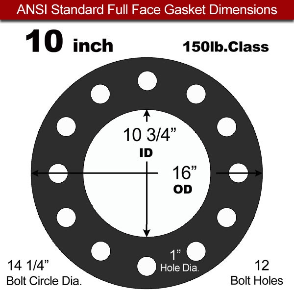 Industrial Gasket NBR:10" ASME B16.21#150FF