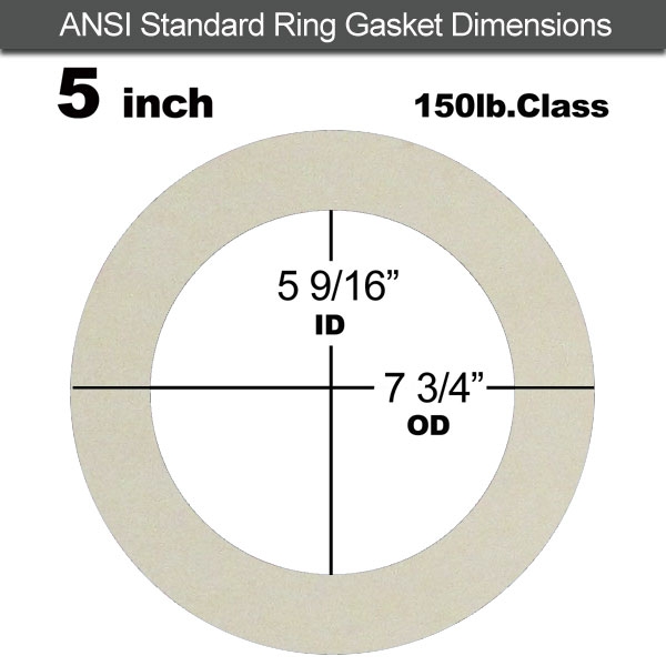 Rubber Sealing Ring Silicone: 5" ASME B16.21 #150 RF
