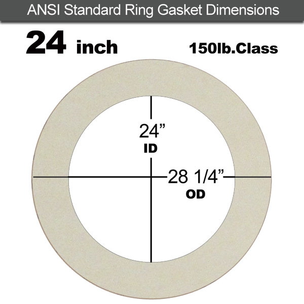Rubber Sealing Ring Silicone: 24" ASME B16.21 #150 RF