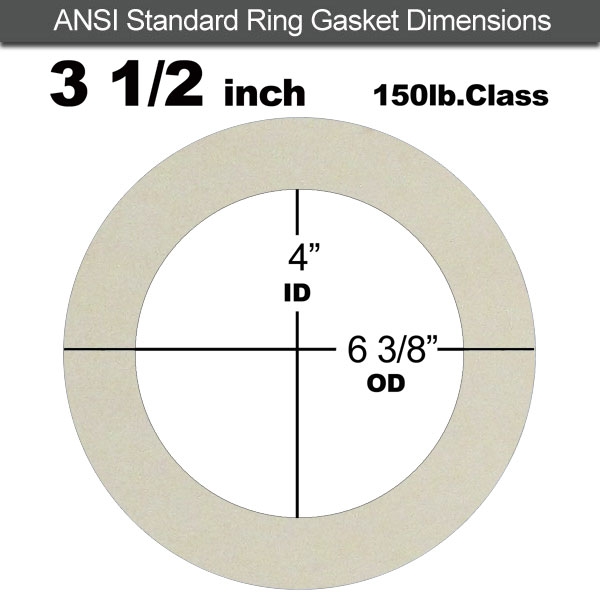 Rubber Sealing Ring Silicone: 3-1/2" ASME B16.21 #150 RF