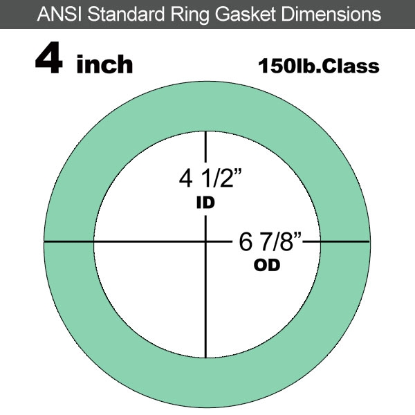 Rubber Gasket EPDM: 4" ASME B16.21 #150 RF
