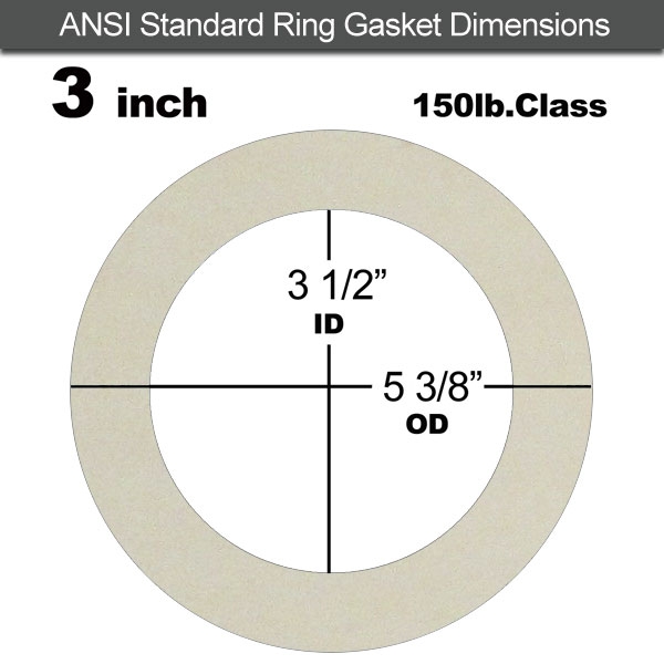 Rubber Sealing Ring Silicone: 3" ASME B16.21 #150 RF